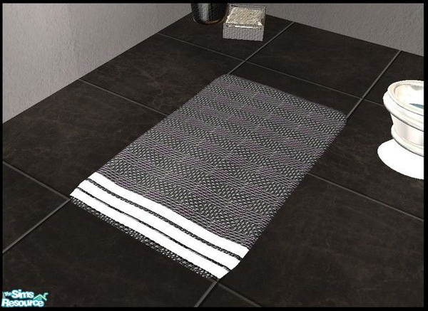 Sims 2 — Modern Glass Bathroom - Amve Mgfloormat by Angela — Black and White bathroom floormat, cloned from echo\'s rugs