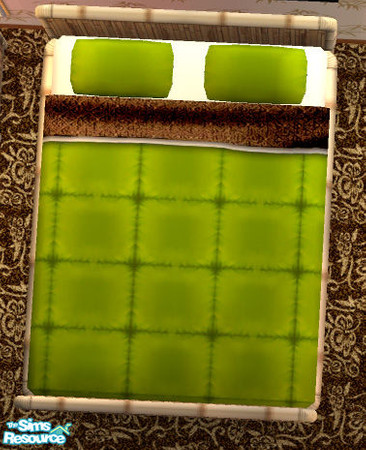 Sims 2 — Tiki Match Fabric Recolor - Green Bedding by Simaddict99 — recolors Maxis bedding and my Tiki Match Toddler Bed