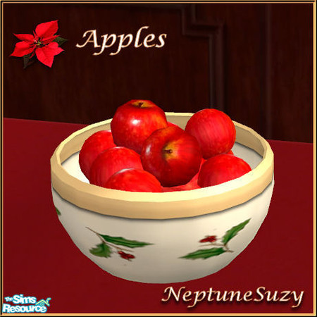 Sims 2 — NSC Christmas China - Apples by Neptunesuzy — You Simmies will Love these Christmas Apples! Enjoy!