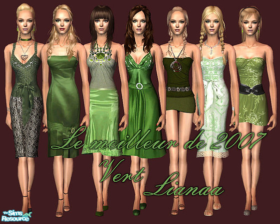 Sims 2 — Le meilleur de 2007 Vert by Lianaa — Le meilleur de 2007 Vert - green outfits, best of, by Lianaa