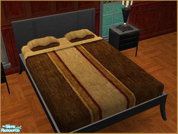Sims 2 — Simply Brown Brown Bedding - 3 by galilea — Definitely a man\'s man bedcovering. Makes me think of cabins, snow