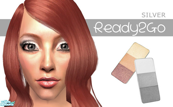 Sims 2 — Ready2Go - Full Face Make-up - Silver by 06bek — 