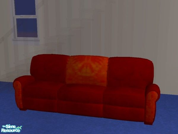 Sims 2 — Red Sofa by Dec07 — A recolor of the sofa from the sims 2 base game.