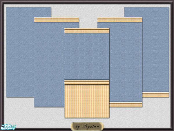 Sims 2 — Ship\'s Harbor Collection by Kyrian — A set of 5 walls in bold blue for interior design. Enjoy!