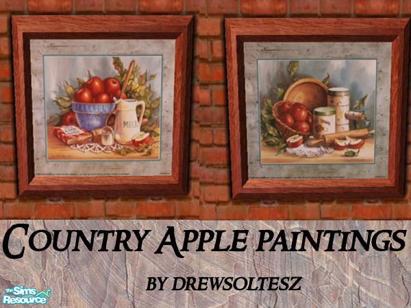 Sims 2 — Country Apple Paintings by drewsoltesz — A recolor of the Sims 2 object \'The Meaning of Fruit\' no Ep\'s