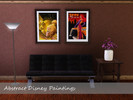 Sims 3 — Abstract Disney Paintings by monstrcookie992 — Set of 6 Abstract Disney paintings. Frame is recolor able.