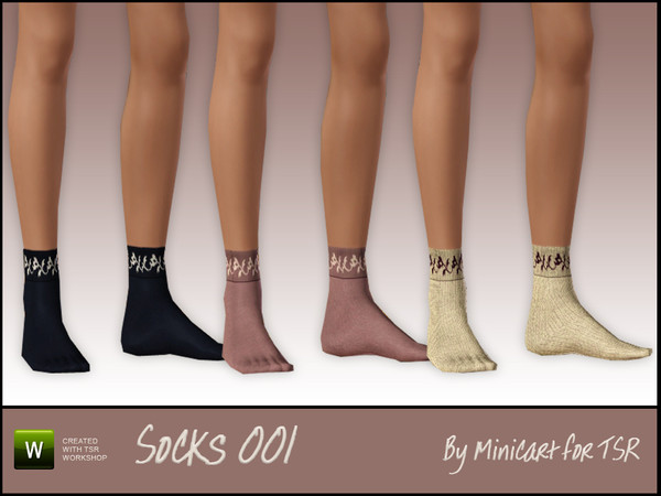 Sims 3 — Socks 001 by minicart — Socks!! Unhappy with the socks provided in the base game? Yup, me too! These socks are
