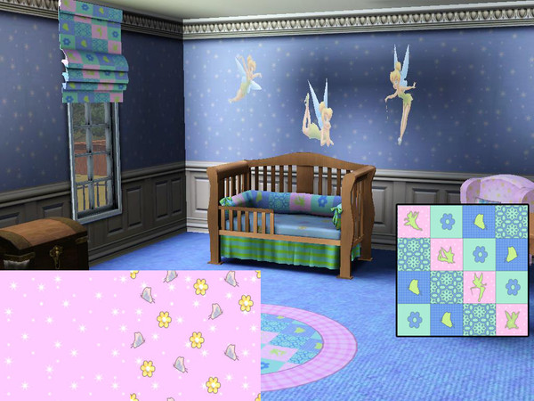 Sims 3 — Tinkerbell Theme- Quilt Pattern by Rennara — Tinkerbell Collection Quilt Four recolourable channels