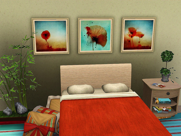 Sims 3 — Abstract Flowers by Rirann — Abstract Flowers Paintings By Rirann 3 in 1 TSRAA