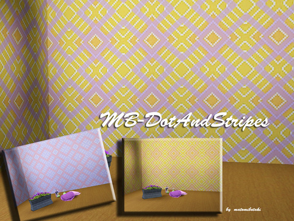 Sims 3 — MB-DotsAndStripes by matomibotaki — Geometric pattern with 2 recolorable areas, by matomibotaki.