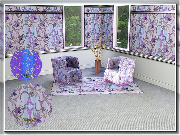 Sims 3 — marcorse_casbah pattern by marcorse — Vaguely middle-eastern in design, is this bright abstract floral pattern.