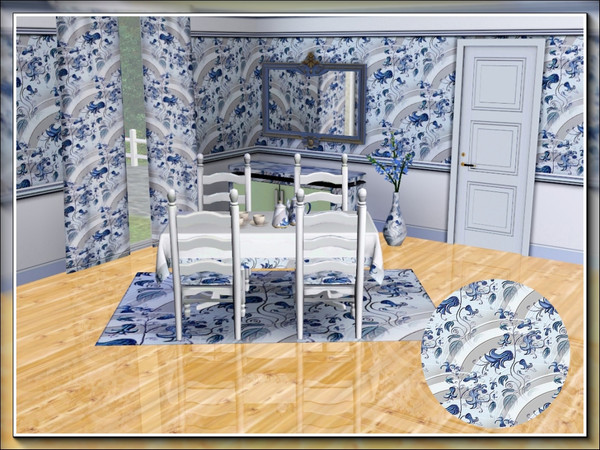 Sims 3 — marcorse_bluebell rainbows pattern by marcorse — Pretty bluebells against stylised mono rainbows.