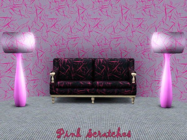 Sims 3 — Pink Scratches by allison731 — Themed pattern with the effect of cuts and cutting on it(2 channels). Good fits