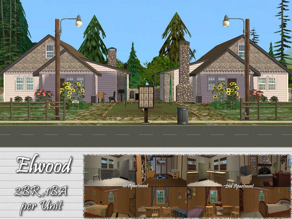 Sims 2 — Elwood by allison731 — Elwood-name meaning-from the Old Wood Forest.Origin:English. This apartment is built in a