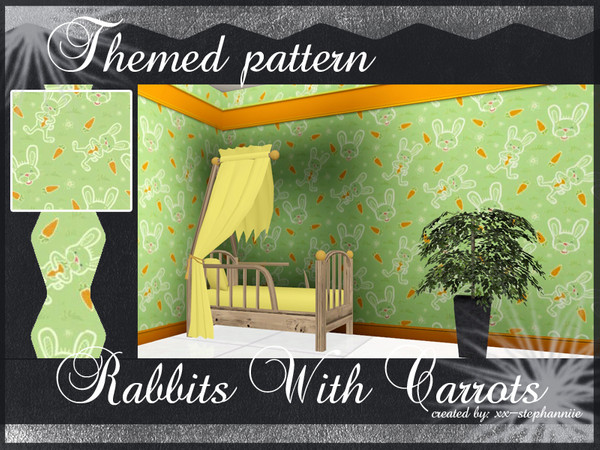 Sims 3 — Rabbits with carrots by xx-stephanniie2 — Rabbits with carrots. A themed pattern created by xx-stephanniie for