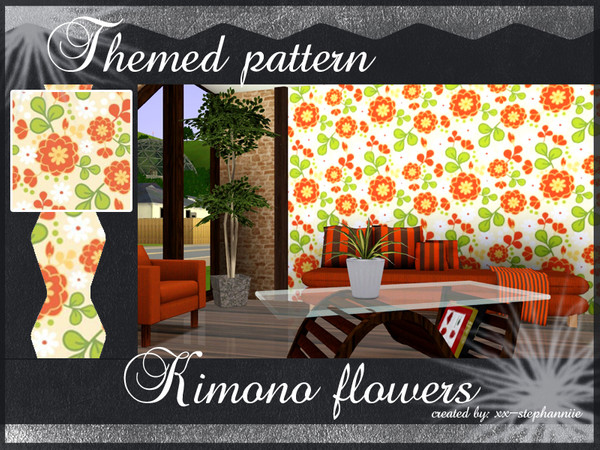 Sims 3 — Kimono flowers by xx-stephanniie2 — Kimono flowers. A themed pattern created by xx-stephanniie for TSR!