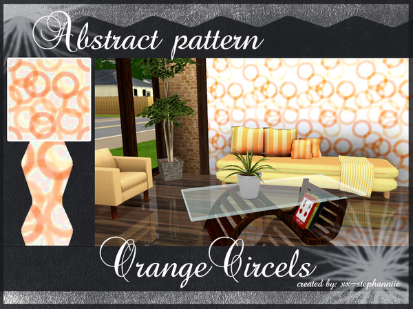 Sims 3 — Orange circels by xx-stephanniie2 — Orange Circels pattern. Created by xx-Stephanniie