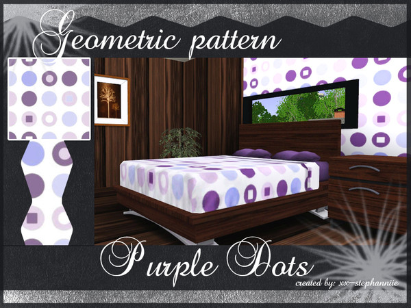 Sims 3 — Purple Dots by xx-stephanniie2 — Purple Dots pattern. Created by xx-Stephanniie