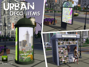 Sims 3 — Urban Deco Items by estatica — A small set with decorative items for your city.