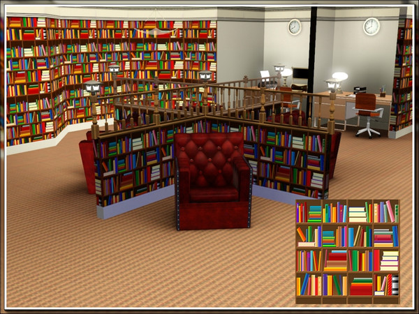 Sims 3 — marcorse_librarywall pattern by marcorse — The first of a set of 6 mix and match, library wall panels.