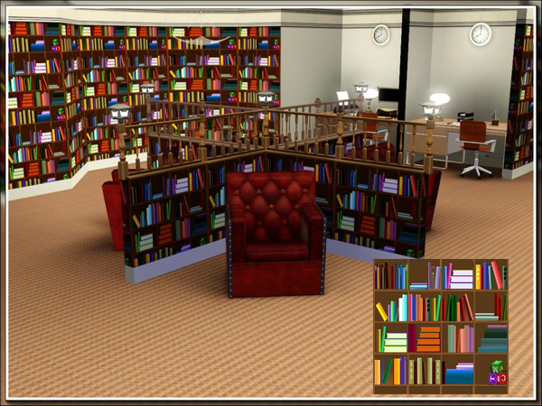 Sims 3 — marcorse_librarywall2 pattern by marcorse — Another panel for a library wall.