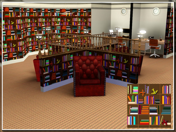 Sims 3 — marcorse_librarywall3 pattern by marcorse — Another bookshelf panel for the library.