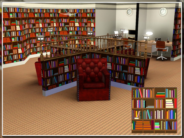 Sims 3 — marcorse_librarywall 5 pattern by marcorse — The fifth of six library wall panels.