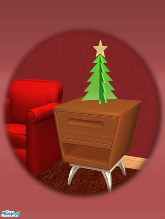 Sims 2 — Holiday Tree - Mesh by Shakeshaft — Part of a set of Holiday Trees to decorate your sims surfaces this yuletide.