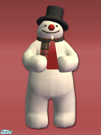 Sims 2 — \'Tis the Season - Candle Snowman - Mesh by Shakeshaft — Part of a set of decorative Bears and Snowmen to