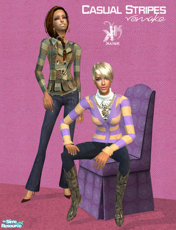 Sims 2 — Casual Stripes remake by K@ — Here is the remake of my Casual stripes collection with new meshes, from TSR