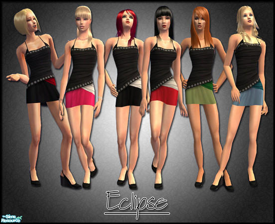 Sims 2 — Eclipse - For Women by zvaella — A set of six outfits for women. Great mesh by Confide Required. Enjoy! :)
