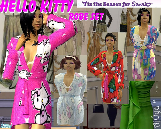 Sims 2 — Hello Kitty Robe Set by Ajoya — 