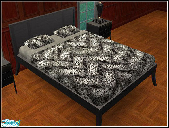 Sims 2 — Simply Black White Bedding - 2 by galilea — This bedcovering gives you the feel of continous motion. Gentle