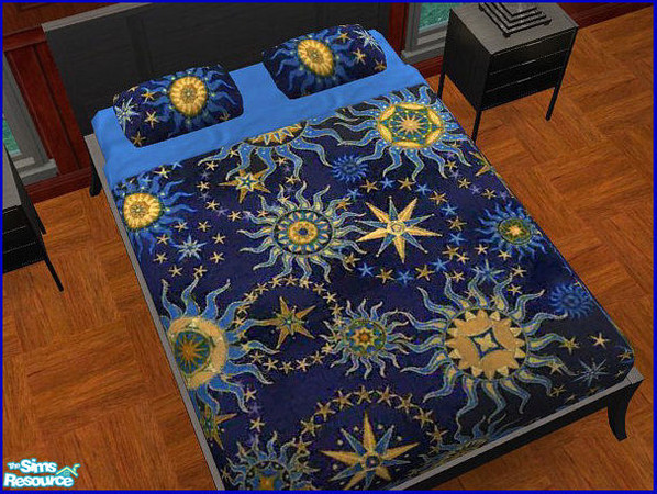 Sims 2 — Simply Blue Blue Bedding - 3 by galilea — Bright and has much charm. Works on double and single neds.