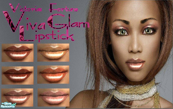 Sims 2 — VF Viva Glam Lipstick Collection by fortunecookie1 — In six different shimmery shades, Viva Glam Lipstick adds