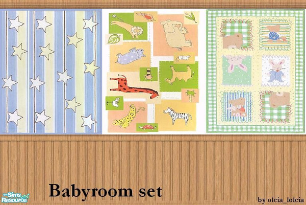 Sims 2 — Babyroom set by olcia_olivinea — Sweet wallpapers for your little ones. Enjoy :)!