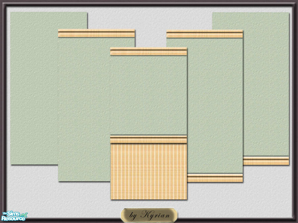 Sims 2 — Bleached Spruce Collection by Kyrian — A set of 5 walls in a light green for interior design. Enjoy!