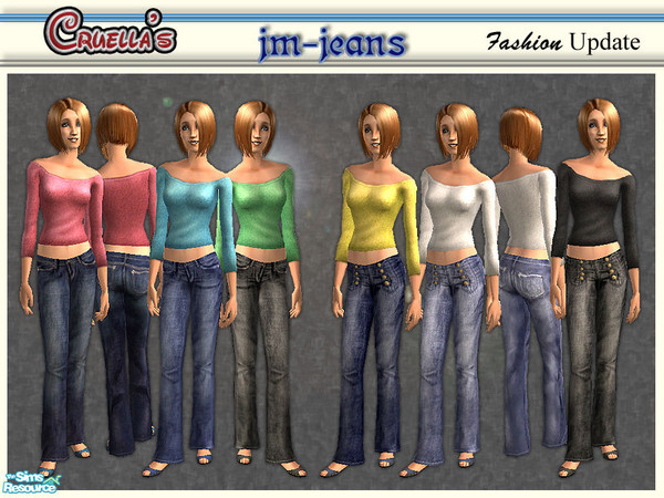 Sims 2 — am_jmjeans by Cruella — Jeans and top separetes for your Sims to Mix-n-Match.