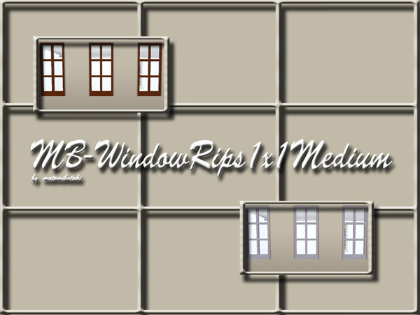 Sims 3 — MB-WindowRips1x1Medium by matomibotaki — MB-WindowRips1x1Medium, medium mesh conversion of the contemporary
