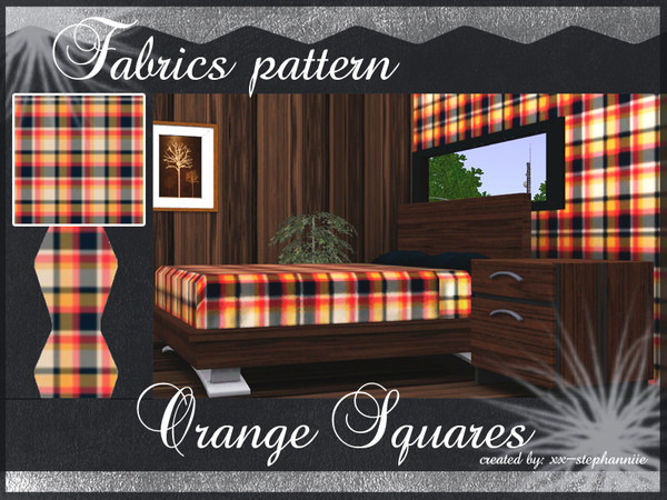 Sims 3 — Orange Squares by xx-stephanniie2 — Orange Squares. A fabrics pattern created by xx-stephanniie for TSR!