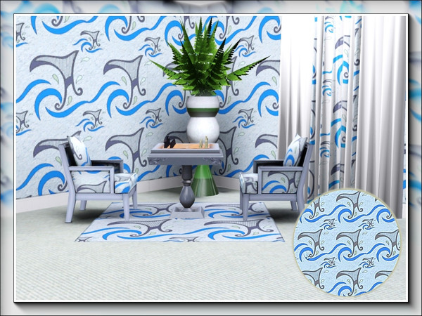 Sims 3 — marcorse_whale tail pattern by marcorse — A symbolic depiction of the tail of a blue whale, slapping the water