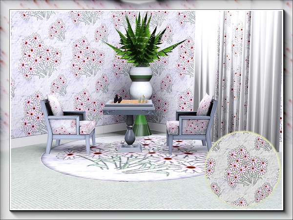 Sims 3 — marcorse_pretty as a daisy1 pattern by marcorse — A pretty bunch of pink daisies with darker centres, in a