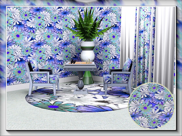 Sims 3 — marcorse_pretty as a daisy 5 pattern by marcorse — Daisies in right blue and some lighter shades in a dense
