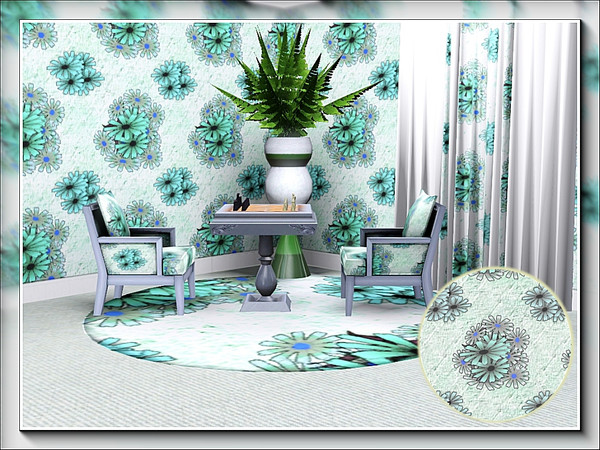 Sims 3 — marcorse_pretty as a daisy 6 pattern by marcorse — Small posies of green tinted, black eyed daisies.