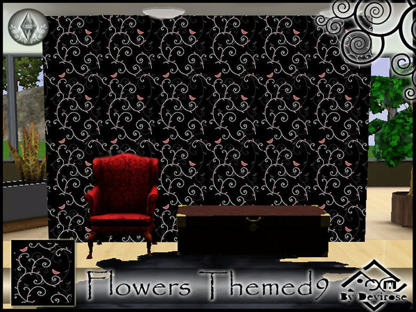 Sims 3 — Flowers Themed9 by Devirose — by Devirose-created using EA's 'Create a Pattern'.'-No need Expansion packs,base