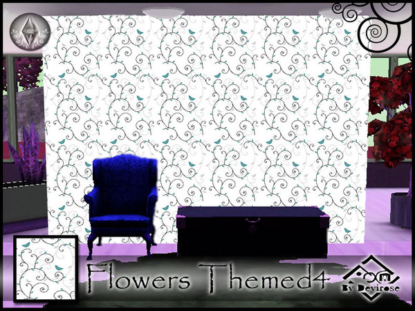 Sims 3 — Flowers Themed4 by Devirose — by Devirose-created using EA's 'Create a Pattern'.'-No need Expansion packs,base