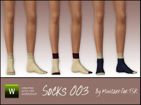 Sims 3 — Minicart's Socks 003 by minicart — More socks! These warm and snuggly woolly socks have a turnover top and two