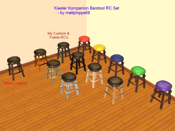 Sims 2 — KK Barstool RC - Oak Wood Legs by mattphipps68 — A oak frame RC of the Kiester Kompanion barstool in