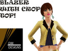 Sims 3 — Blazer With Crop Top by dabomal — A cute blazer with two re-colorable areas, and a sexy crop top underneath,