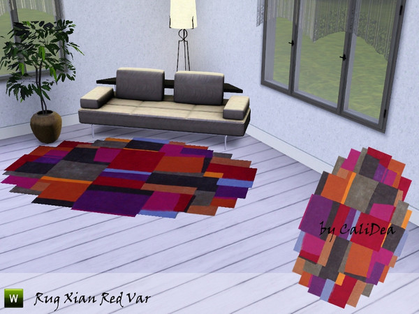 Sims 3 — Rug Xian Red Var by CaliDea — Rug Xian Red Var by CaliDea TSR
